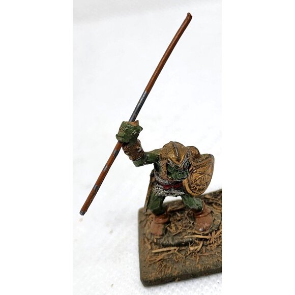 Hand-Painted Goblin Spearman Miniature On Textured Base For Tabletop Games - Picture 6 of 15